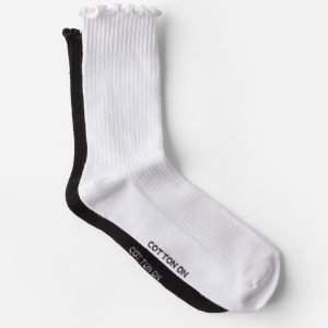 The Perfect Pair Frill Rib Crew Sock 2Pk