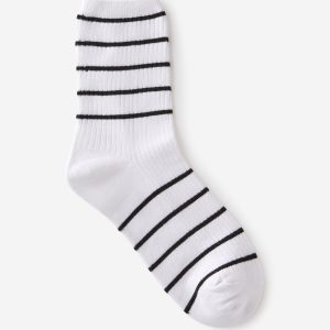 Stripe Ribbed Crew Sock