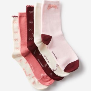 5Pk Fine Crew Sock